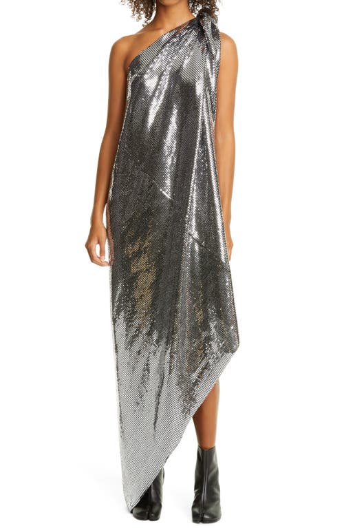 MM6 Maison Margiela Convertible Metallic Asymmetrical Dress in Silver