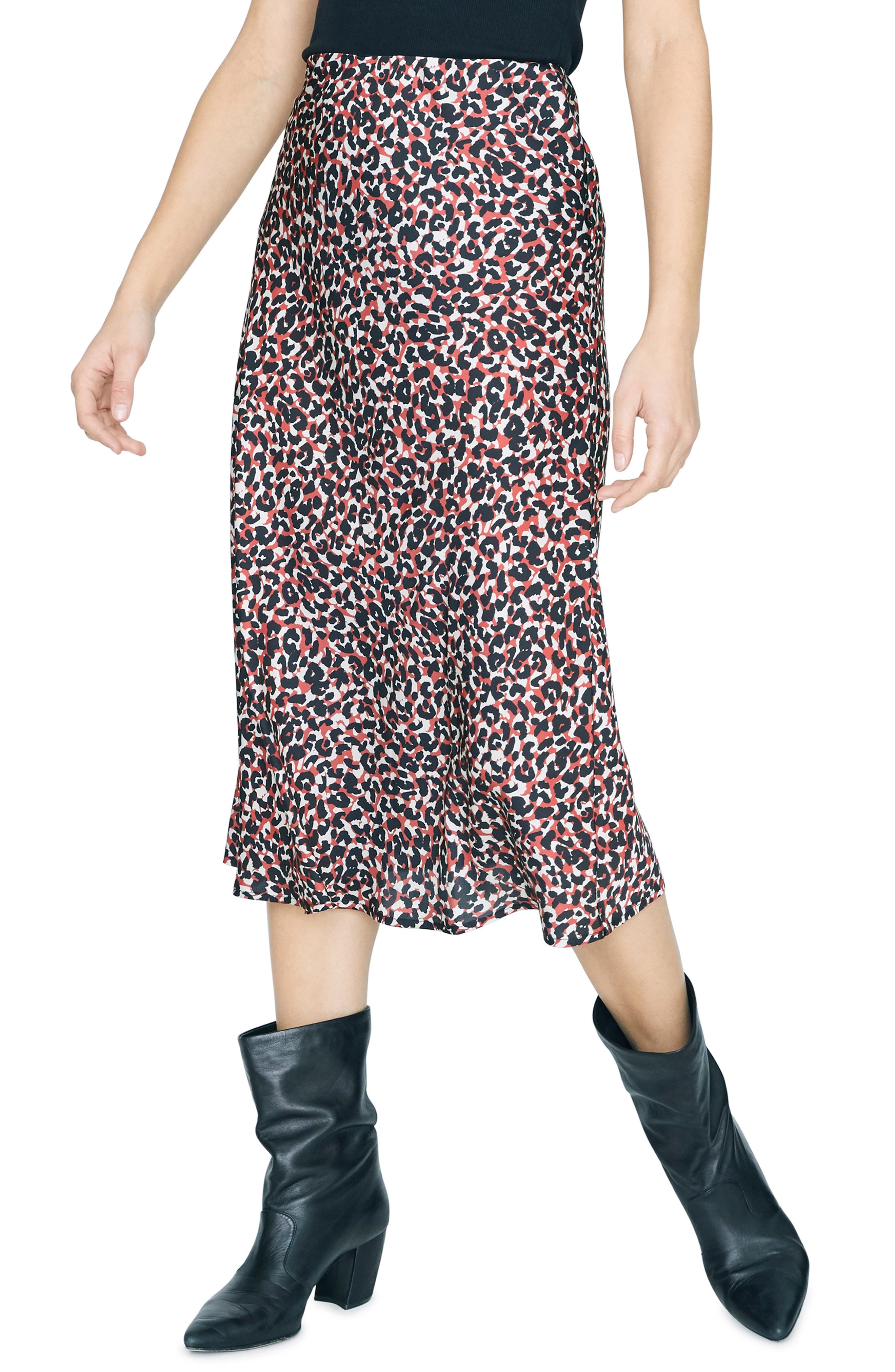 sanctuary everyday animal print midi skirt