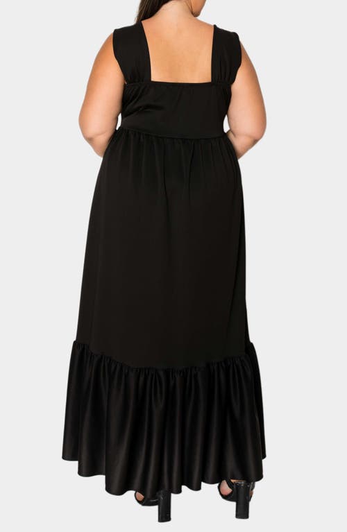 L I V D Angelika Ruffle Hem Sleeveless Maxi Dress In Black