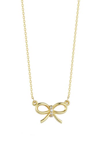 Ember Fine Jewelry Diamond Bow Pendant Necklace In Gold