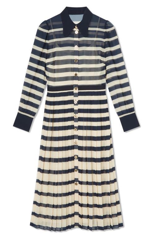 Shop Lk Bennett Tallis Stripe Shirtdress In Navy Multi