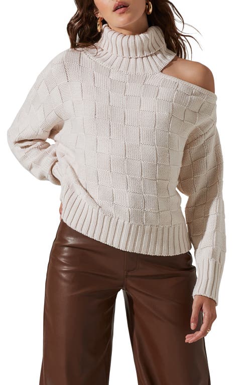 ASTR the Label Cutout Turtleneck Sweater in Cream