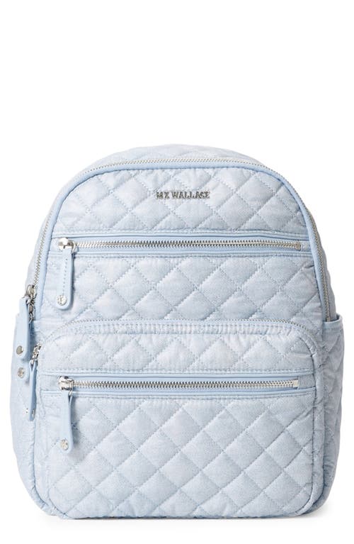 Mz Wallace Small Crosby Quilted Backpack In Chambray