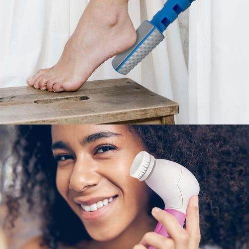 Pursonic Advanced Facial And Body Cleansing Brush + 3 In 1 Callus Remover Bundle In Pink