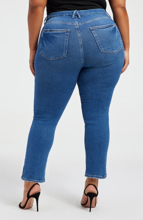Good American Good Legs Ripped High Waist Straight Leg Jeans In Indigo397