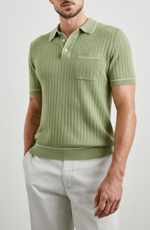 Shop Rails Hardy Rib Cotton Polo In Arugula