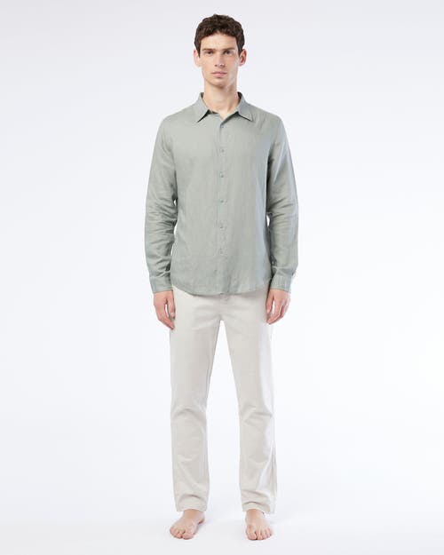 Onia Long Sleeve Button Front Shirt In Sage