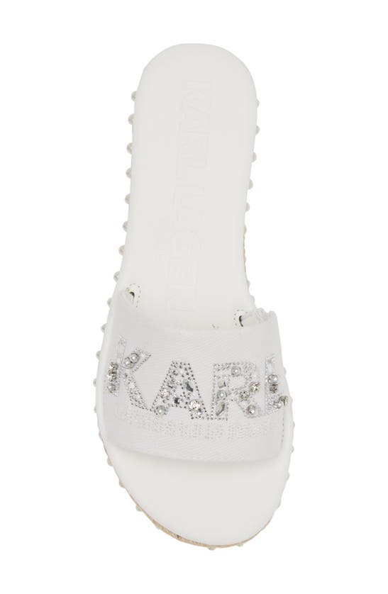 Karl Lagerfeld Kamara Pearl Platform Sandal In Bright White