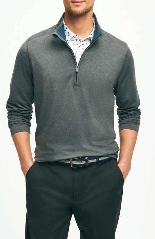 Brooks Brothers Half Zip Golf Pullover Charcoal Heather at Nordstrom,
