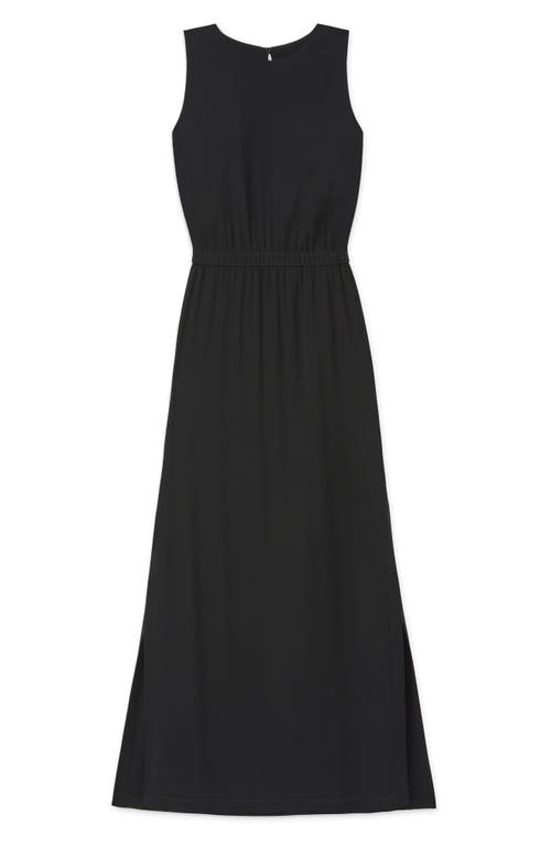 Shop Lafayette 148 New York Elastic Waist Sleeveless Dress In Black