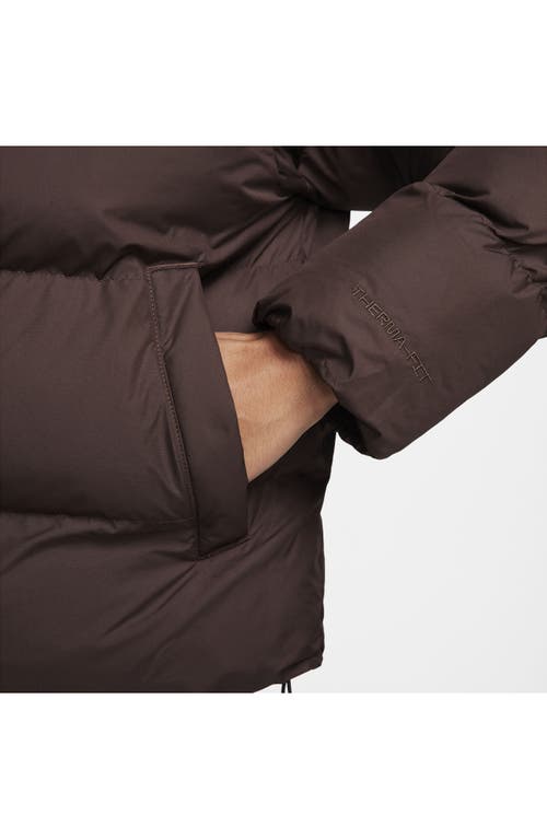 Shop Nike Sportswear Water Repellent Down Jacket In Baroque Brown/white