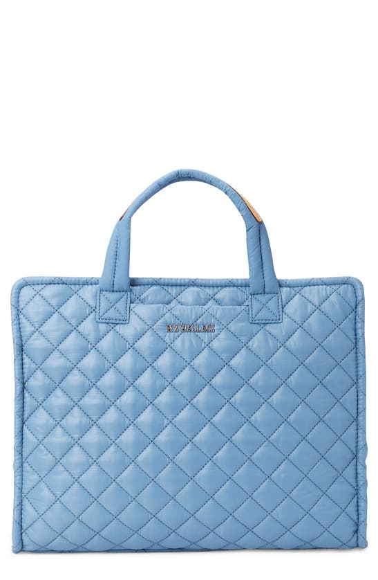 Mz Wallace Medium Metro Quilted Nylon Box Tote In Blue