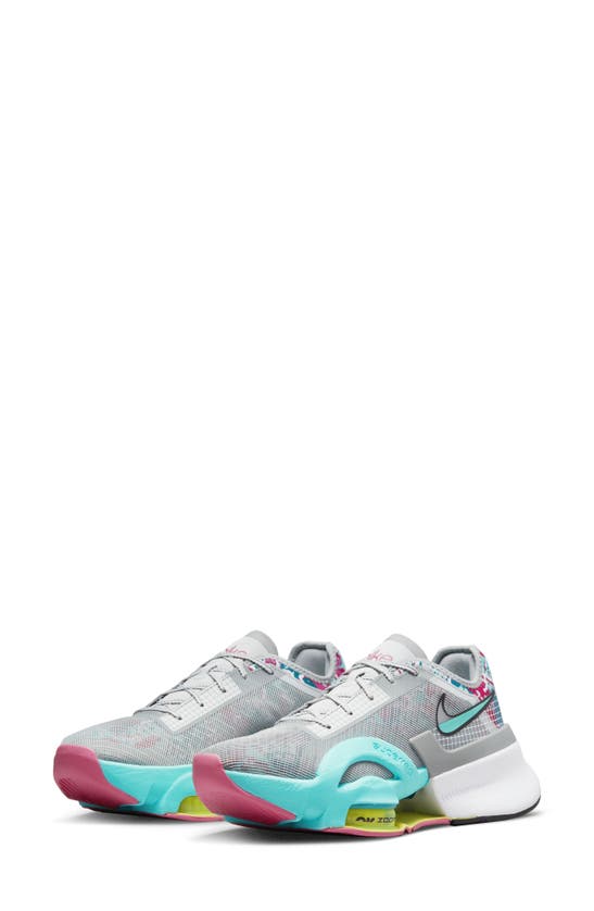 Nike Air Zoom Superrep 3 Hiit Class Training Shoe In Grey/ Turquoise/ Dust
