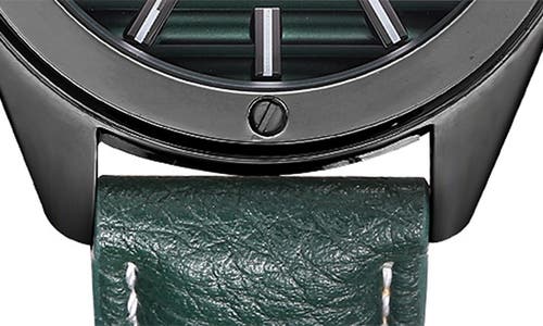 Perry Ellis Solar Powered 3-hand Quartz Strap Watch, 41mm In Gunmetal/green