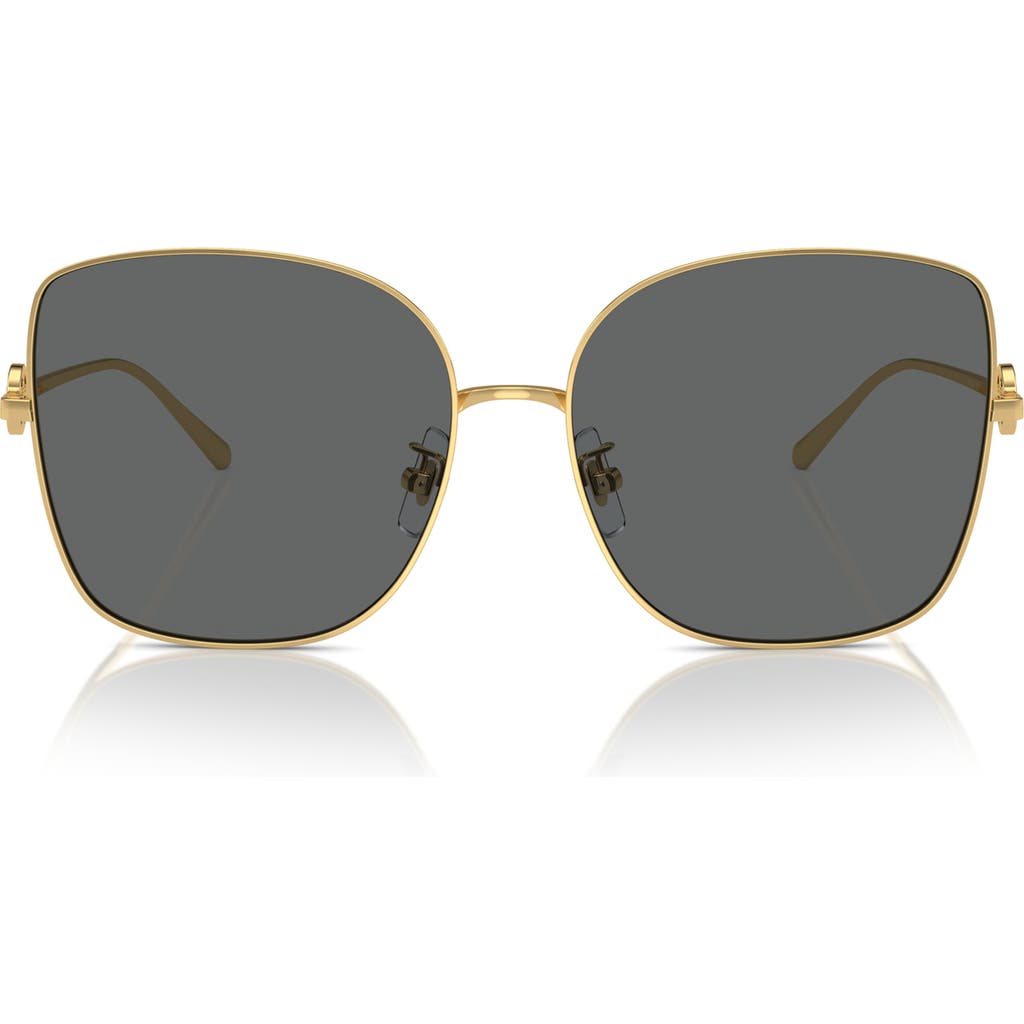 Tory Burch 60mm Oversize Butterfly Sunglasses In Gold/dark Grey
