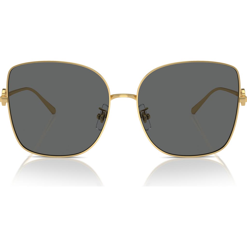 Tory Burch 60mm Oversize Butterfly Sunglasses In Gold/dark Grey