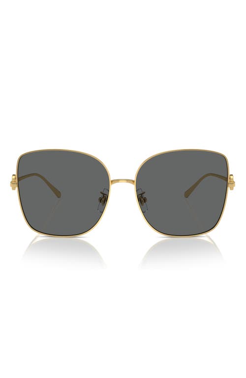 Tory Burch 60mm Oversize Butterfly Sunglasses In Gold/dark Grey