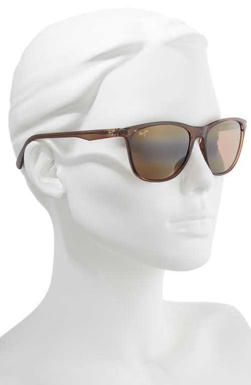 Shop Maui Jim Sugar Cane 57mm Polarized Square Sunglasses In Transparent Mocha/hcl Bronze