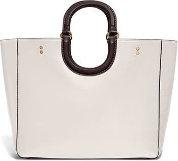Coach Men's Pebbled Leather Tote In Chalk Multi