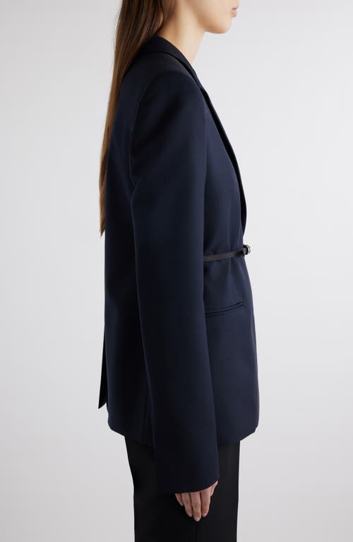 Shop Givenchy Voyou Belted Wool & Mohair Blazer In Night Blue