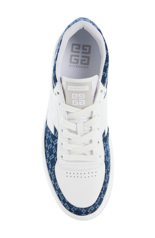 Givenchy G Move Sneakers In Leather And Monogram 72 Denim In Dark Blue