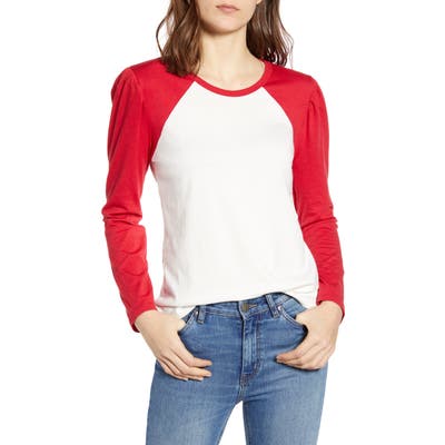Splendid Vista Raglan Sleeve Cotton Blend Tee, Red