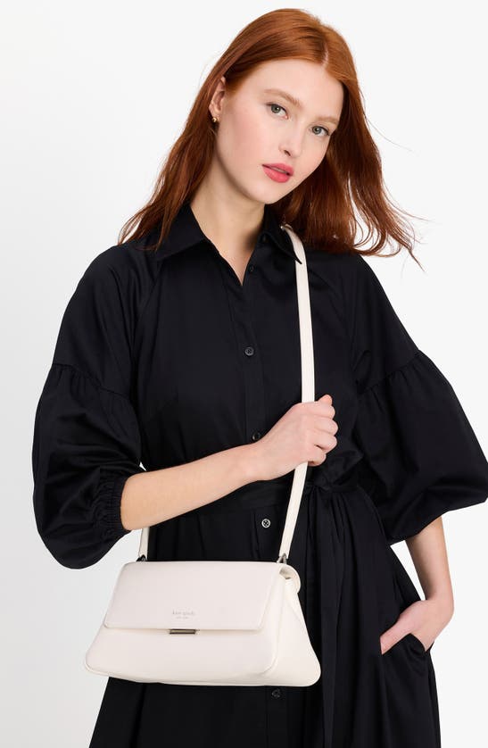 Shop Kate Spade New York Grace Smooth Leather Convertible Shoulder Bag In Cream.