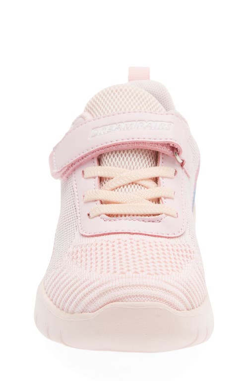 Dream Pairs Knit Low Top Sneaker In Pink/grey/blue