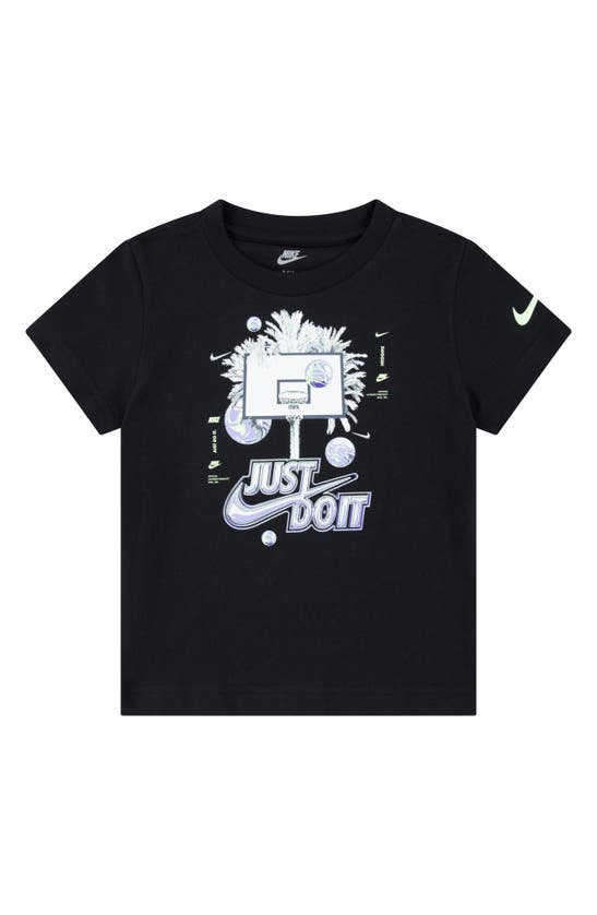 Shop Nike Kids' Jdi Hoops Graphic T-shirt In Black