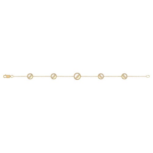 Luvmyjewelry Moon Phases Sterling Silver Diamond Bracelet In 14kt Gold Vermeil On Sterling