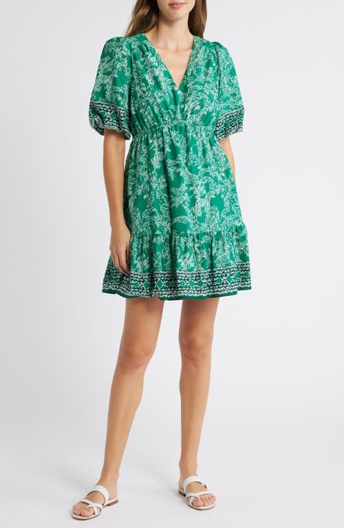 Lilly Pulitzer ® Kentlee Puff Sleeve Cotton Empire Waist Dress In Fiddle Leaf Green Dress