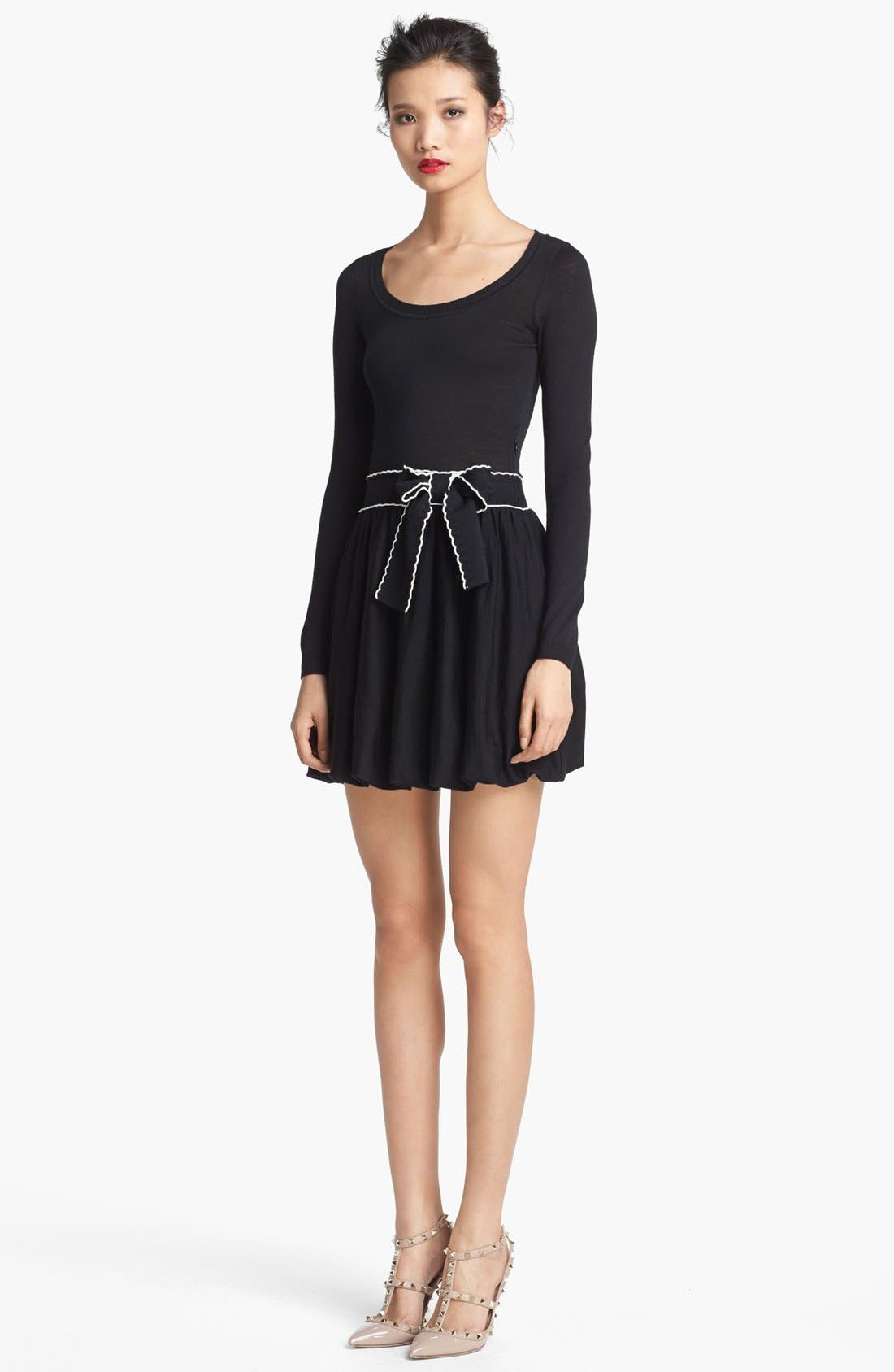 RED Valentino Knit Dress with Ribbon Bow Belt Nordstrom