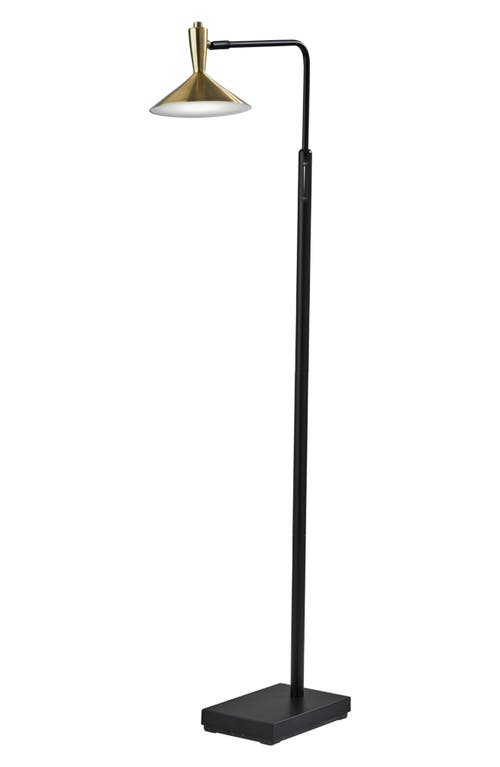 Adesso Lighting Lucas Led Floor Lamp In Black/antique Brass