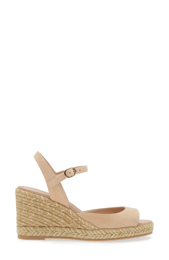 Shop Stuart Weitzman Tia Espadrille Wedge Sandal In Adobe