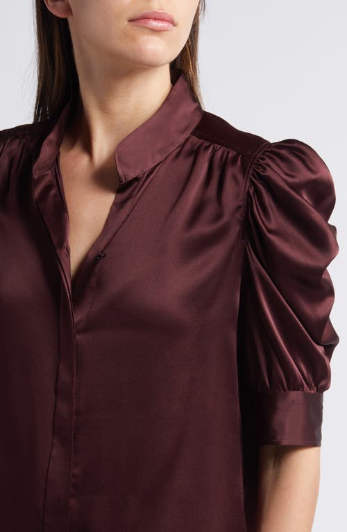 Shop Frame Gillian Silk Button-up Shirt In Wine