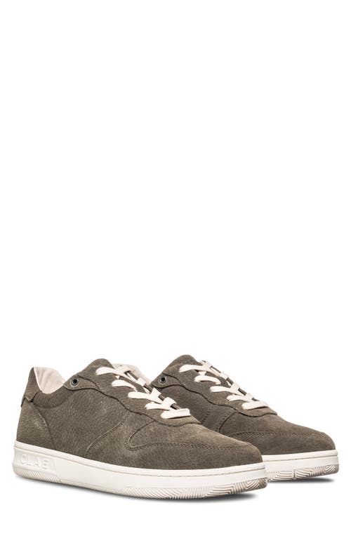 Clae Malone Leather Sneaker In Olive Night