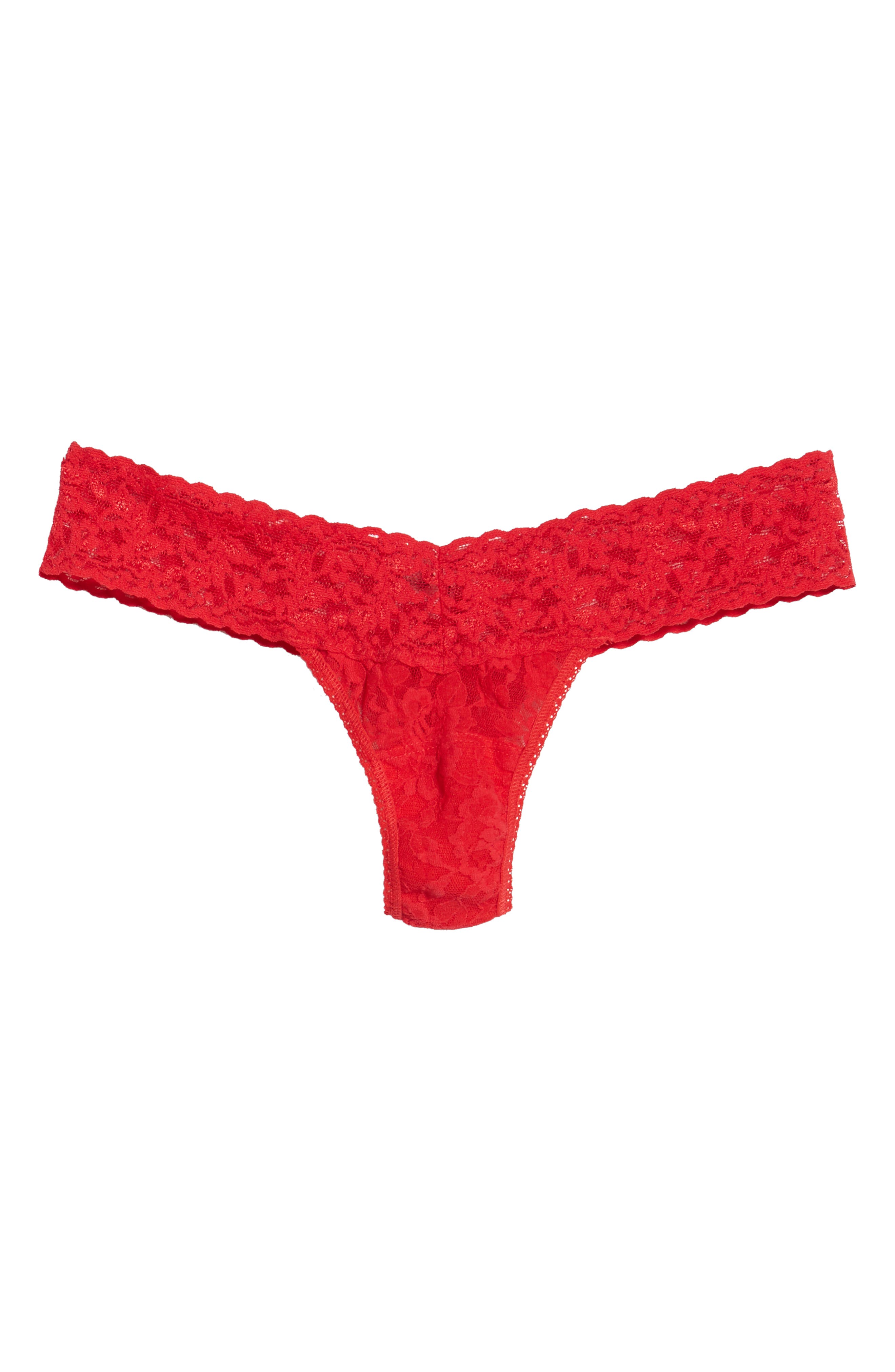 Signature set of three stretch-lace low-rise thongs