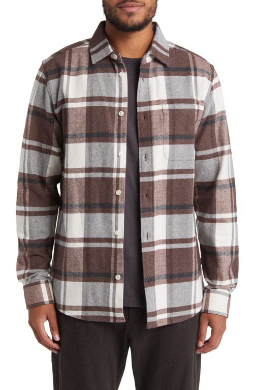 Jeremy Flannel Button-Up Shirt in Dusty Teak/Ivory
