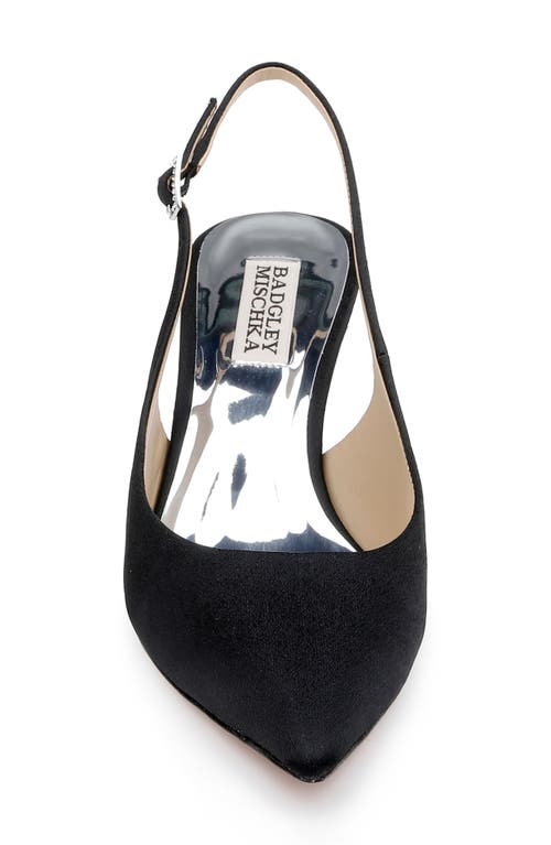 Shop Badgley Mischka Collection Beatrix Slingback Pointed Toe Pump In Black Crepe