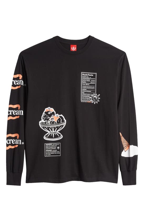 Shop Icecream Style Facts Long Sleeve Graphic T-shirt In Black