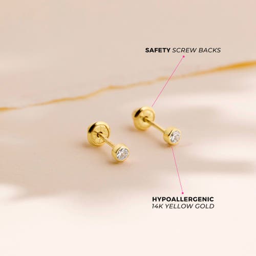 In Season Jewelry 14k Bezel Set Diamond Earrings In Gold
