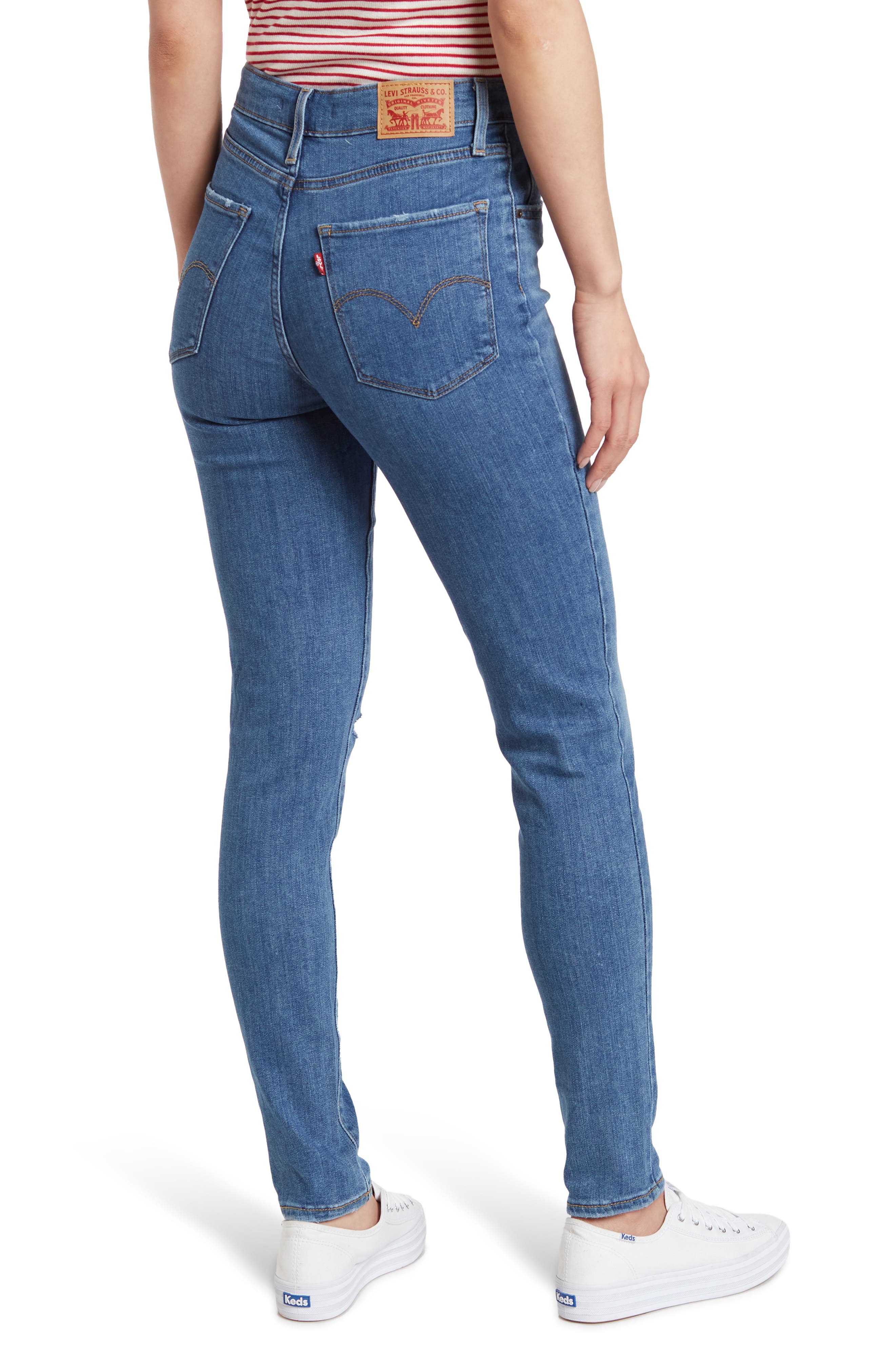 levi's 721 ripped skinny jeans