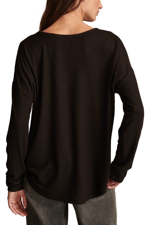 Shop Lucky Brand Cloud Crewneck Top In Jet Black