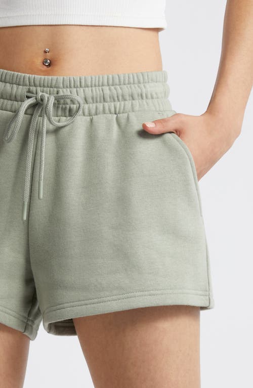 Shop Bp. Elastic Waist Fleece Shorts In Green Halo