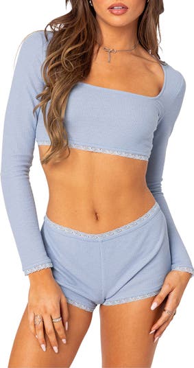 EDIKTED GRWM Thermal Crop Top Nordstrom