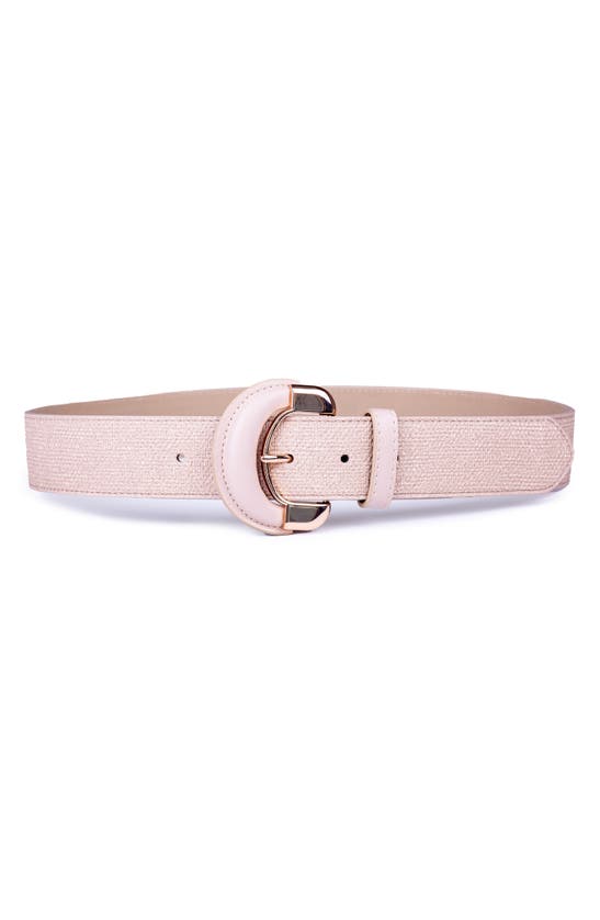 Linea Pelle Mixed Buckle Embossed Belt In Pink