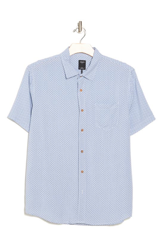Shop Union Venice Short Sleeve Print Relaxed Fit Shirt In Blue Beach