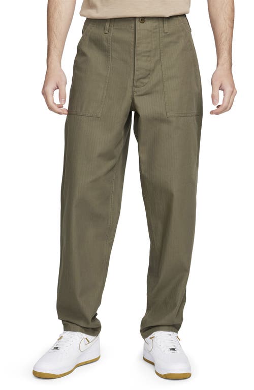 Nike Life Cotton Fatigue Pants in Medium Olive/Medium Olive at Nordstrom, Size 34