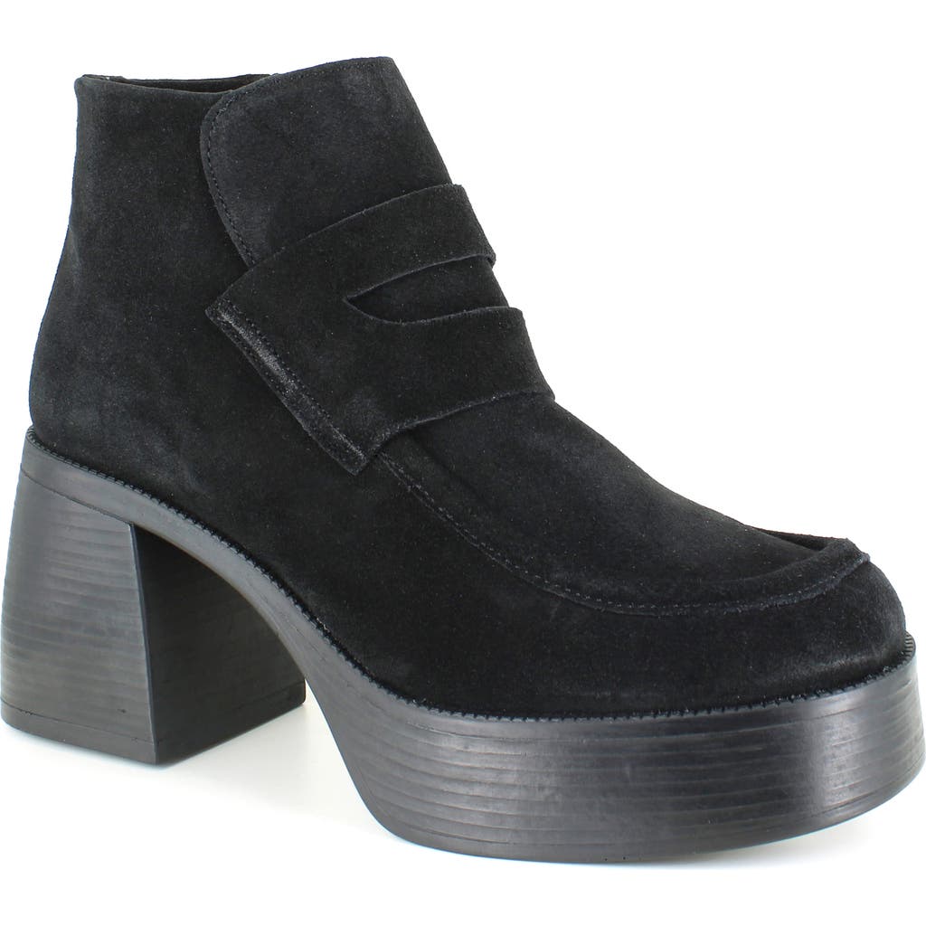 Ziginy Bertina Water Resistant Platform Bootie In Black Suede