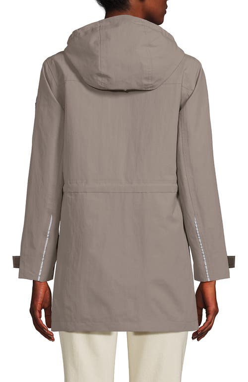 Shop Lands' End Squall Hooded Waterproof Raincoat In Soft Taupe